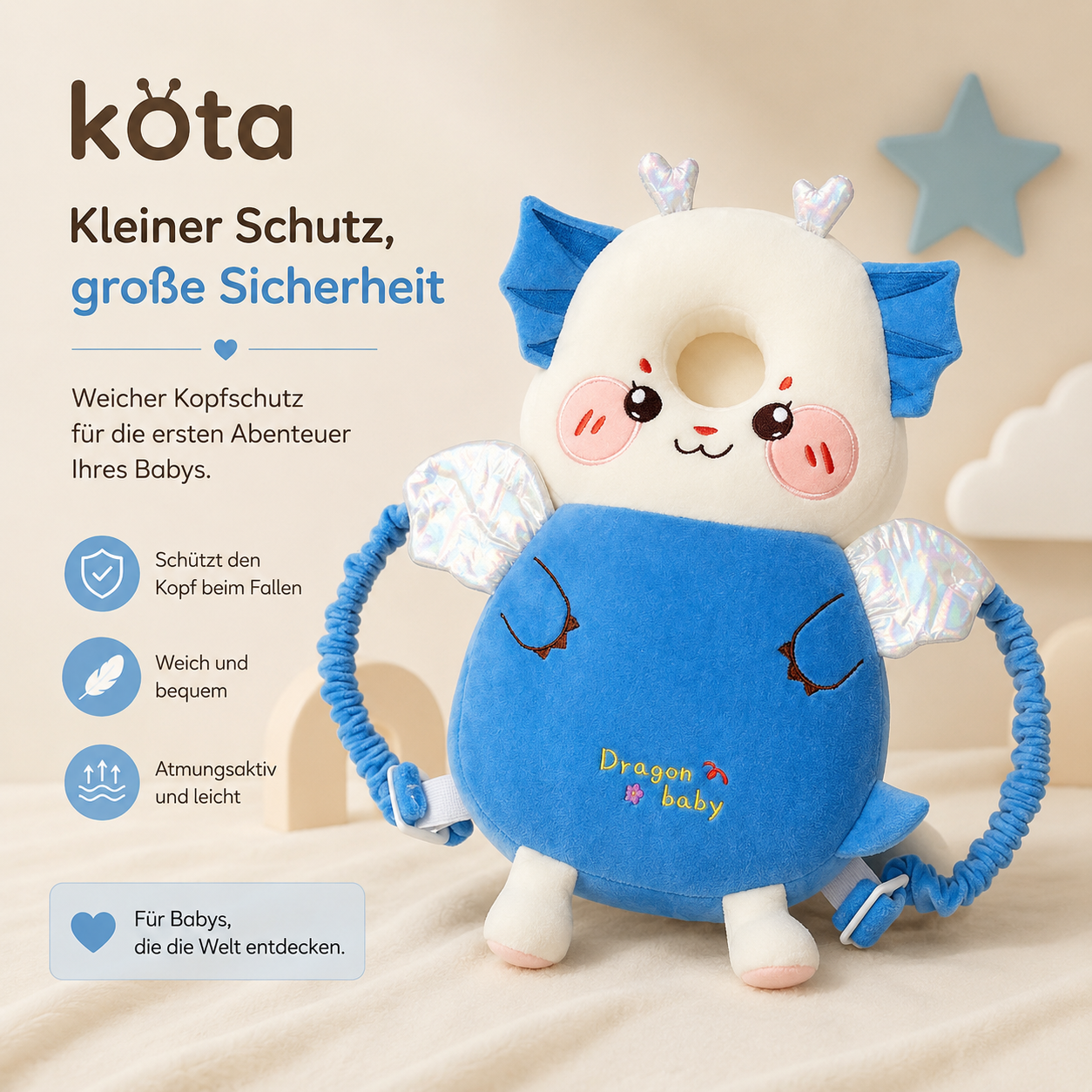 Asnova Baby-Kopfschutzkissen