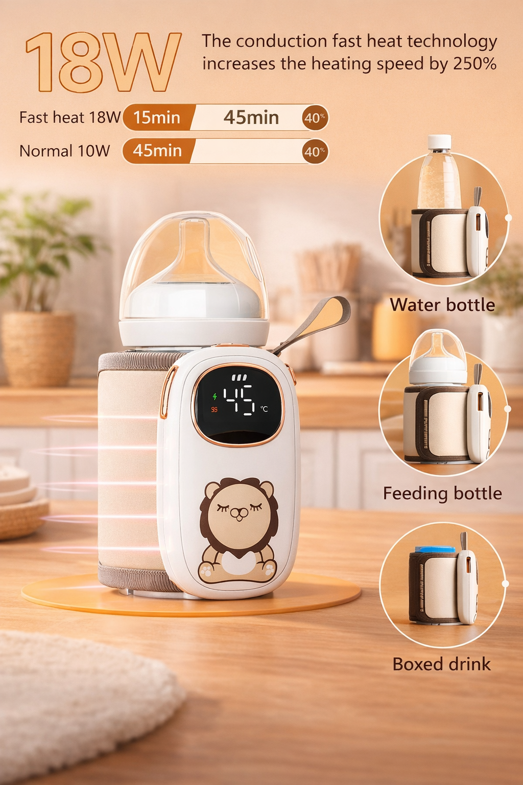 Tragbarer Baby Flaschenwärmer USB