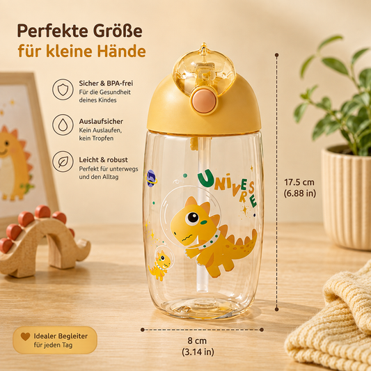 Asnova Kids' Water Bottle 500 ml with Dinosaur Motif