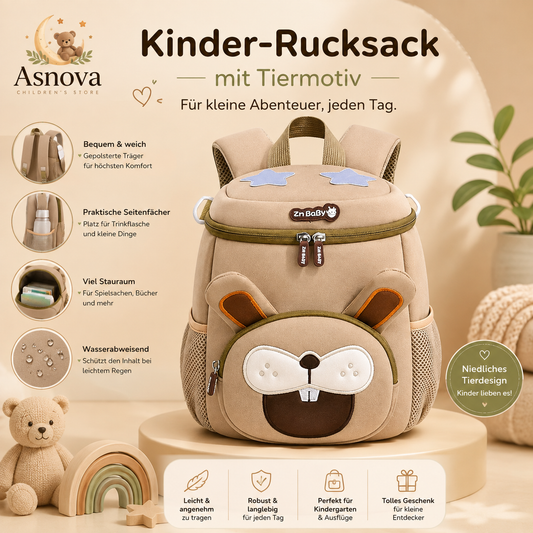 Asnova Kids' Backpack with Animal Motif