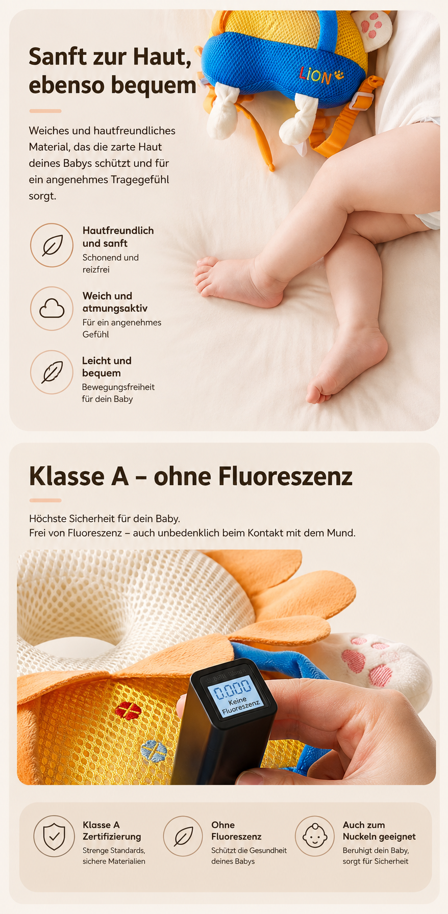 Asnova Baby-Kopfschutzkissen