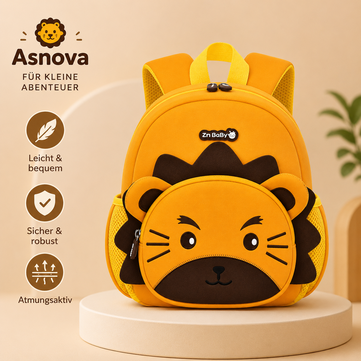 Asnova Kinder-Rucksack mit Tiermotiv