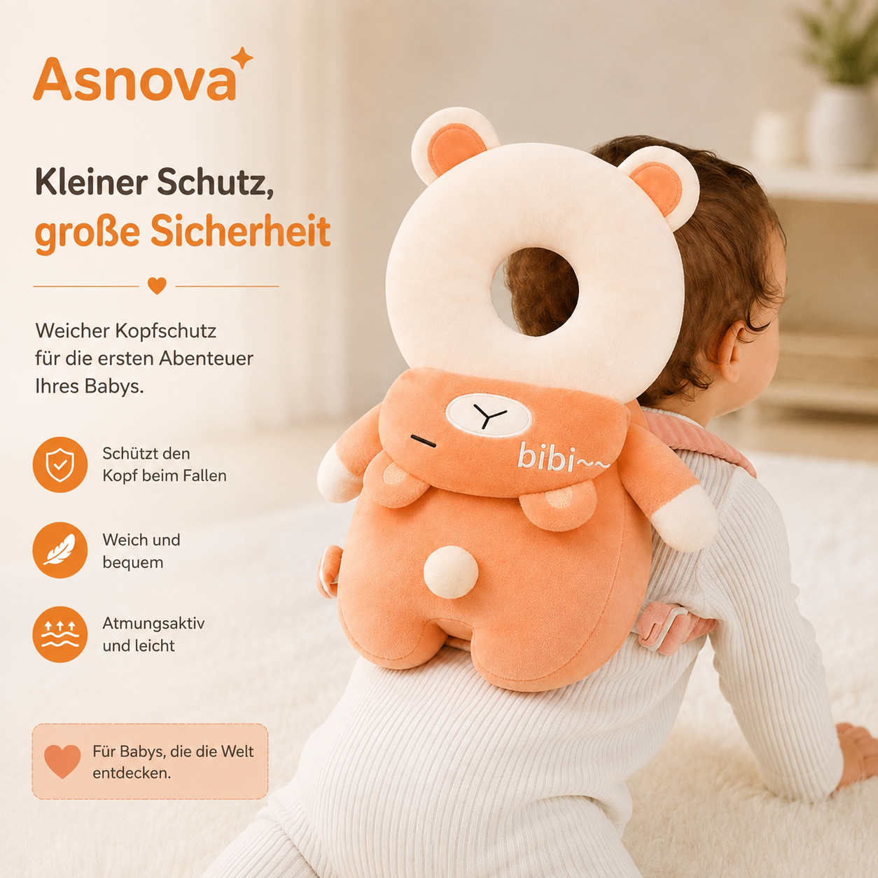 Asnova Baby-Kopfschutzkissen