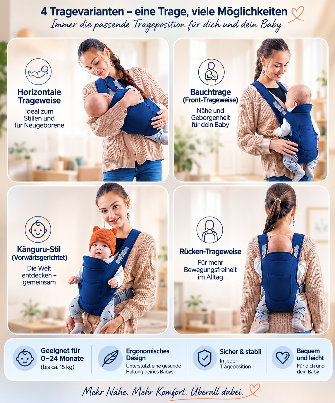 Asnova Babytrage – Komfortabel & vielseitig
