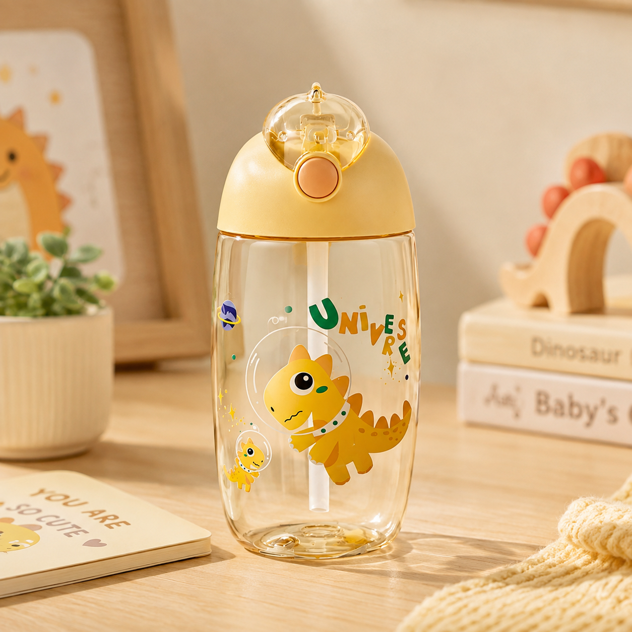 Asnova Kinder-Trinkflasche 500 ml mit Dinosauriermotiv