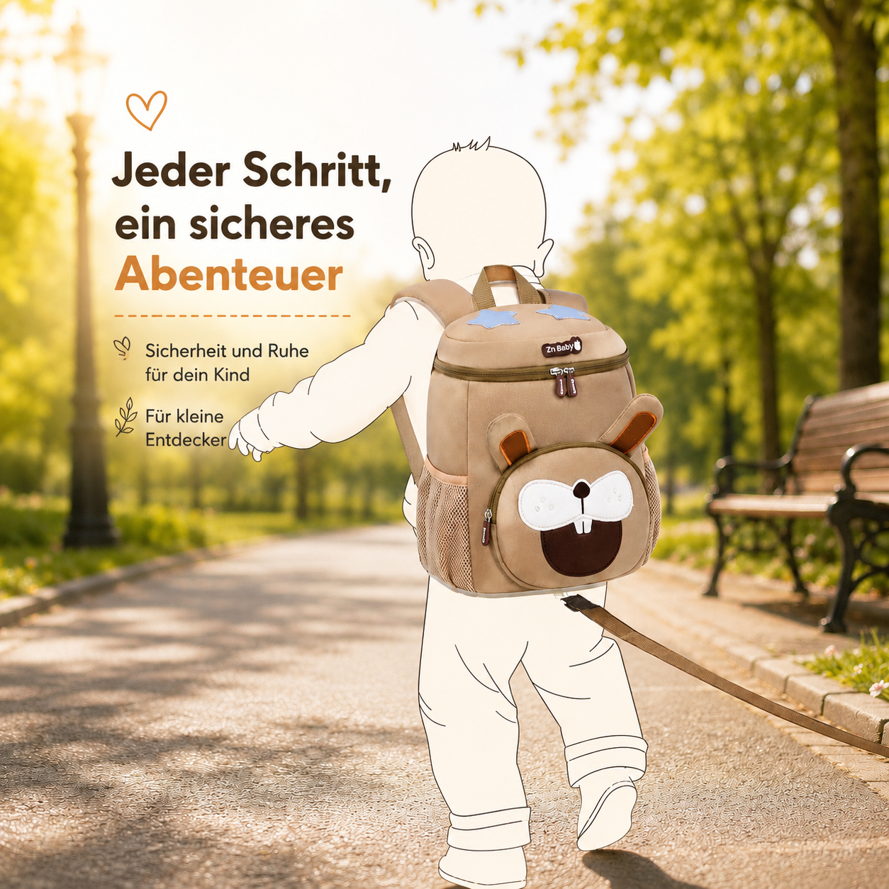 Asnova Kinder-Rucksack mit Tiermotiv