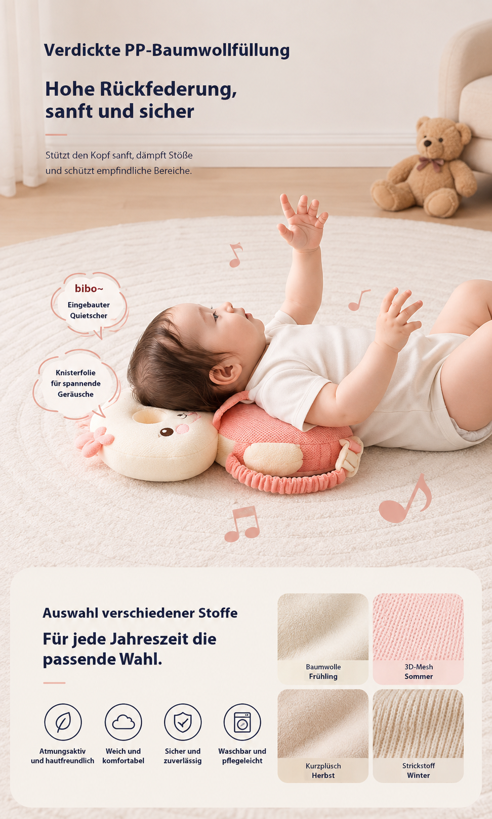 Asnova Baby-Kopfschutzkissen