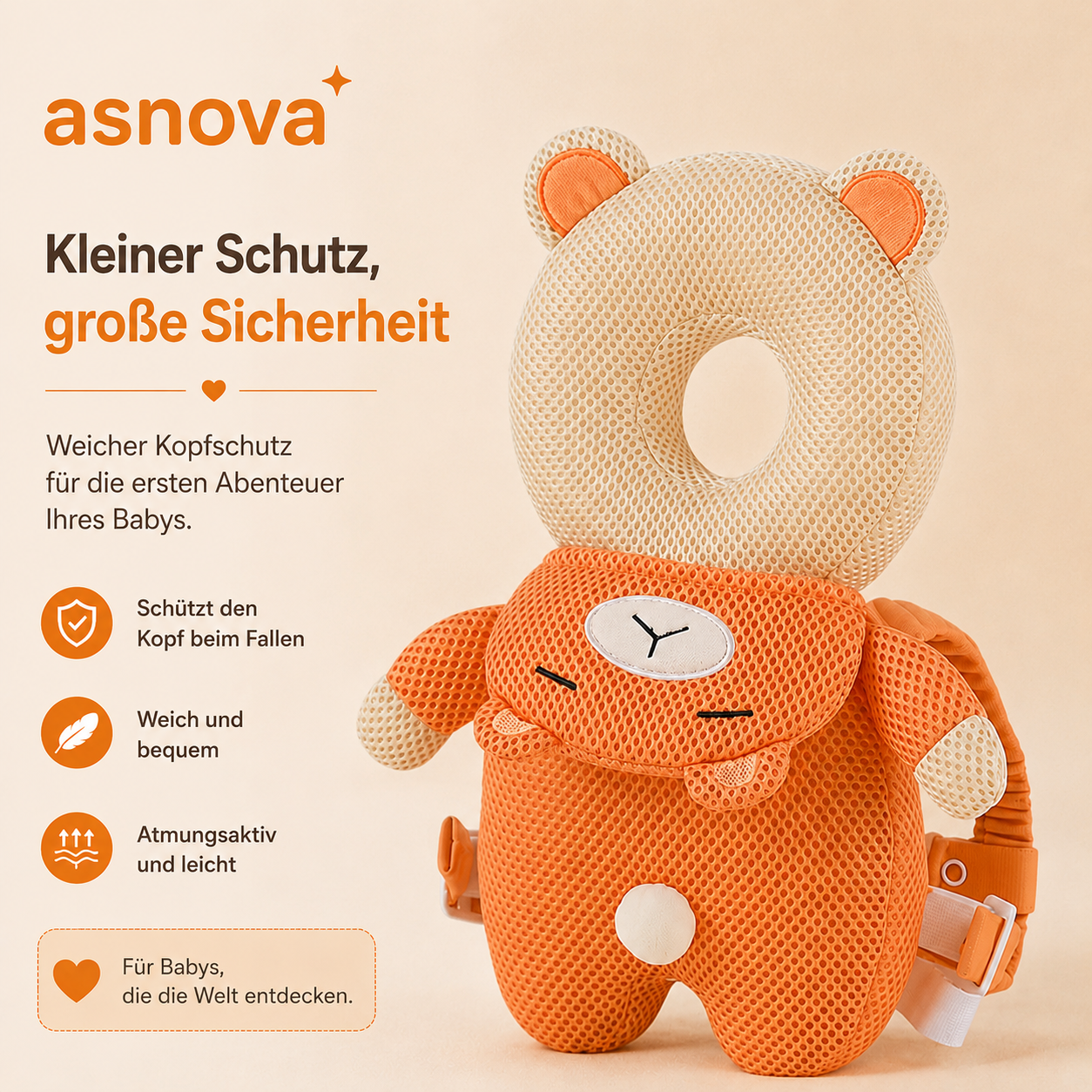 Asnova Baby-Kopfschutzkissen