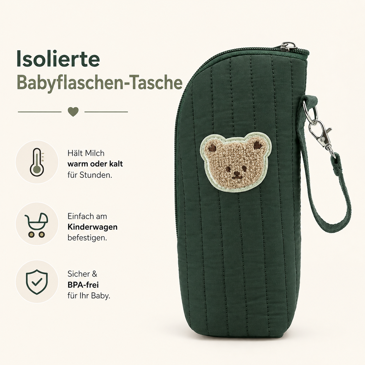 Asnova Isolierte Babyflaschen-Tasche für unterwegs