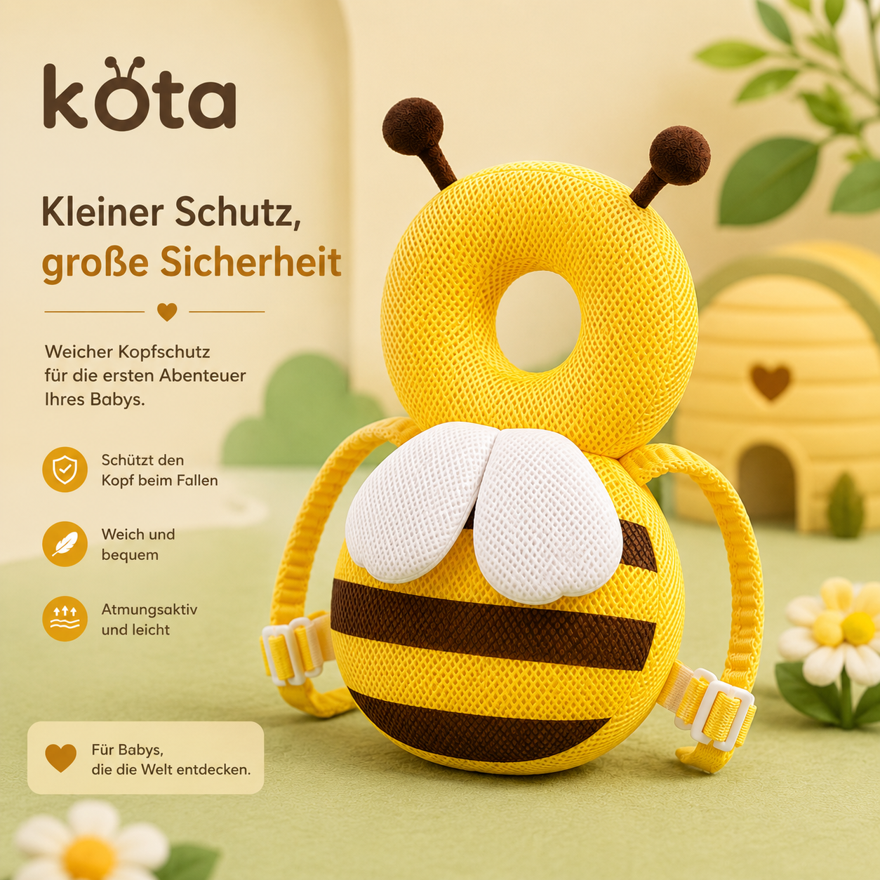 Asnova Baby-Kopfschutzkissen