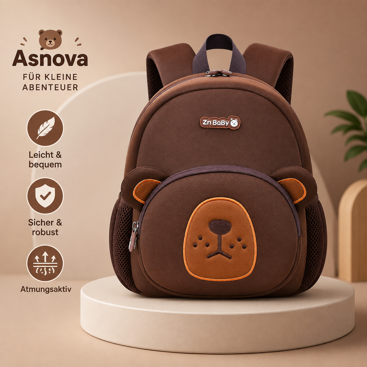 Asnova Kinder-Rucksack mit Tiermotiv