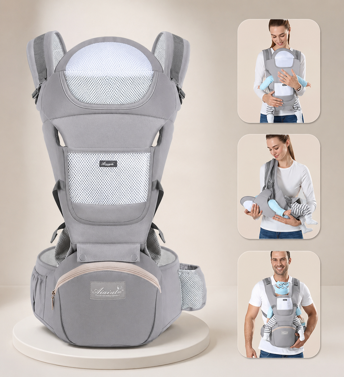 Ergonomische Babytrage mit Hüftsitz – Bequem & Sicher