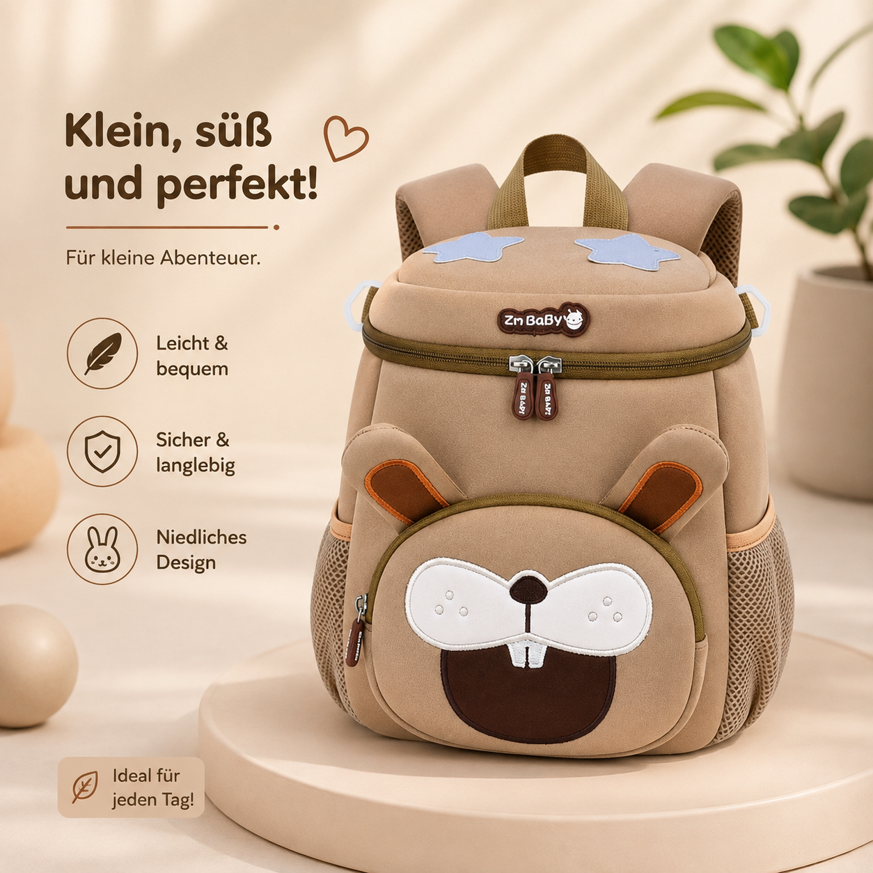 Asnova Kinder-Rucksack mit Tiermotiv