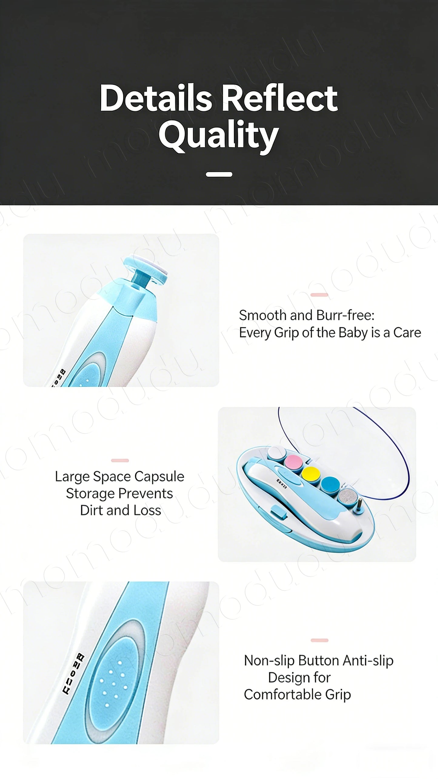Asnova Baby Nail Trimmer Set | Safe & Gentle Electric Nail Care